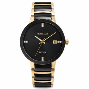 שעון VERSAILLE Black & Gold Luxury